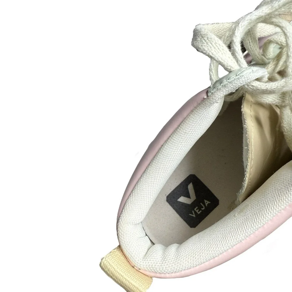 Veja V-15 Leather Petale Sneakers Size 8 / 39 EUR Womens White Multi Shoes Suede
